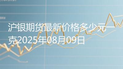 沪银期货最新价格多少元一克2025年08月09日