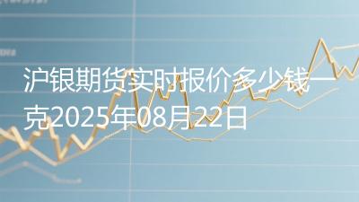 沪银期货实时报价多少钱一克2025年08月22日
