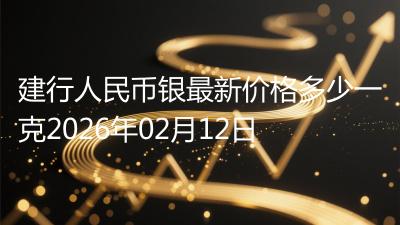 建行人民币银最新价格多少一克2026年02月12日