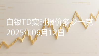 白银TD实时报价多少一克2025年06月12日