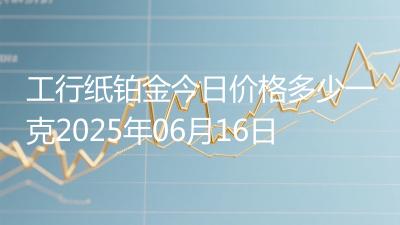 工行纸铂金今日价格多少一克2025年06月16日