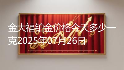 金大福铂金价格今天多少一克2025年07月26日