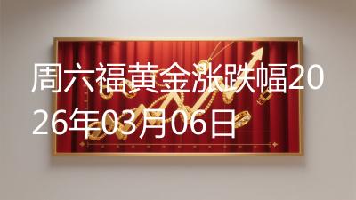 周六福黄金涨跌幅2026年03月06日