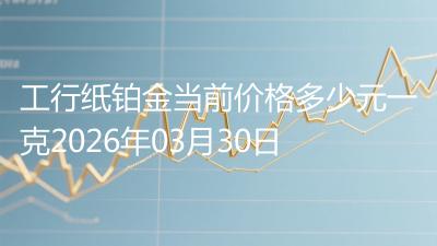 工行纸铂金当前价格多少元一克2026年03月30日