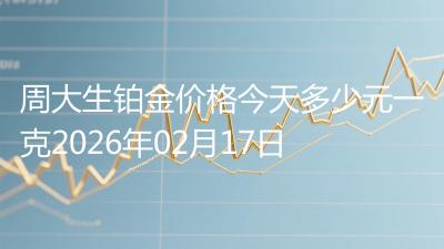 周大生铂金价格今天多少元一克2026年02月17日