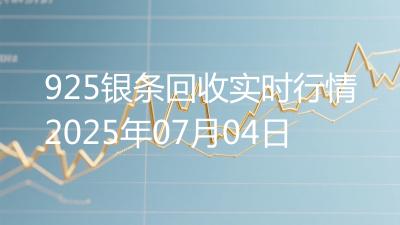 925银条回收实时行情2025年07月04日