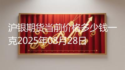 沪银期货当前价格多少钱一克2025年08月28日