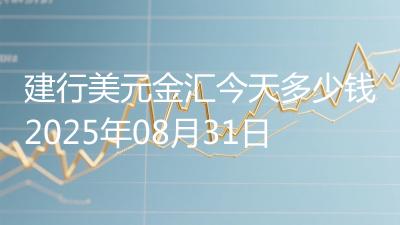 建行美元金汇今天多少钱2025年08月31日