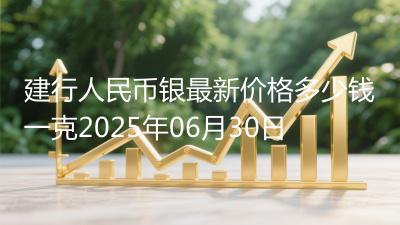 建行人民币银最新价格多少钱一克2025年06月30日