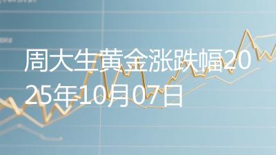 周大生黄金涨跌幅2025年10月07日