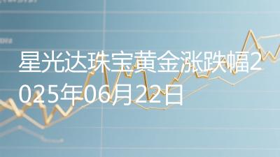 星光达珠宝黄金涨跌幅2025年06月22日