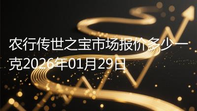 农行传世之宝市场报价多少一克2026年01月29日