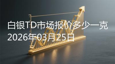 白银TD市场报价多少一克2026年03月25日