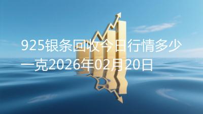 925银条回收今日行情多少一克2026年02月20日