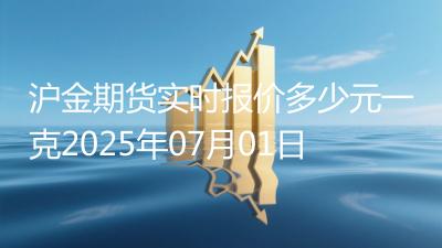 沪金期货实时报价多少元一克2025年07月01日
