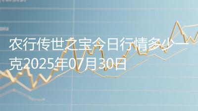 农行传世之宝今日行情多少一克2025年07月30日