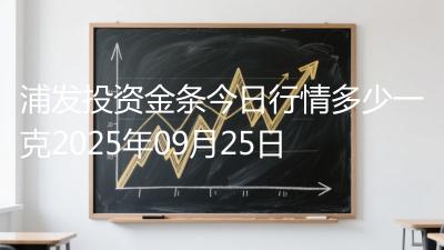 浦发投资金条今日行情多少一克2025年09月25日