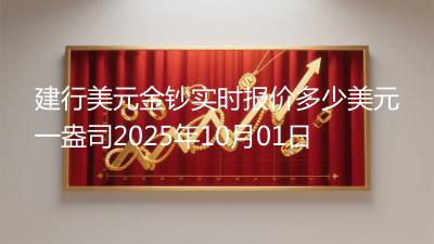 建行美元金钞实时报价多少美元一盎司2025年10月01日