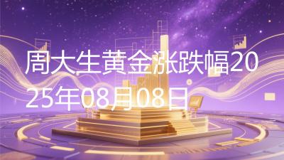 周大生黄金涨跌幅2025年08月08日