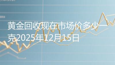 黄金回收现在市场价多少一克2025年12月15日
