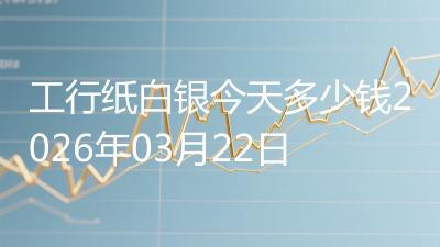 工行纸白银今天多少钱2026年03月22日