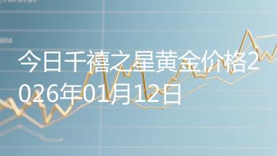 今日千禧之星黄金价格2026年01月12日
