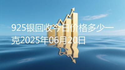 925银回收今日价格多少一克2025年06月20日