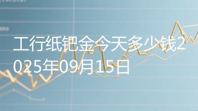 工行纸钯金今天多少钱2025年09月15日