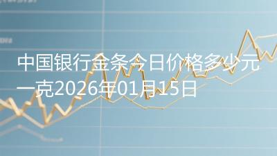 中国银行金条今日价格多少元一克2026年01月15日