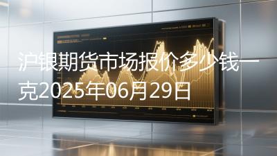 沪银期货市场报价多少钱一克2025年06月29日