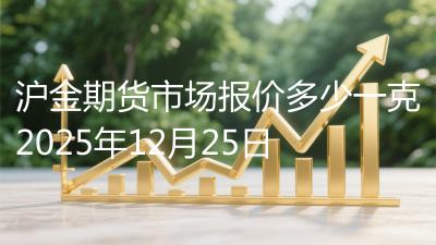 沪金期货市场报价多少一克2025年12月25日
