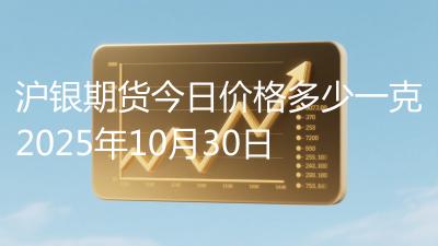 沪银期货今日价格多少一克2025年10月30日