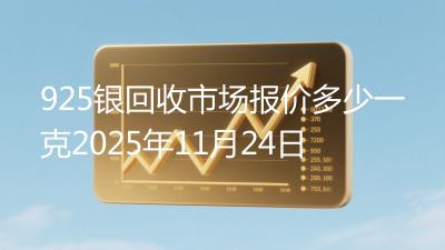 925银回收市场报价多少一克2025年11月24日