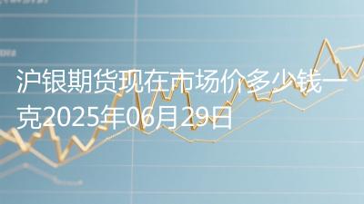 沪银期货现在市场价多少钱一克2025年06月29日