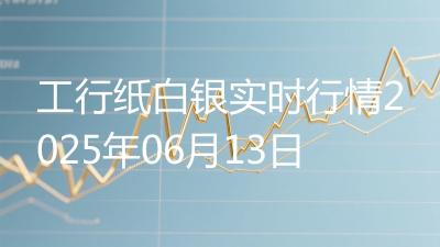 工行纸白银实时行情2025年06月13日