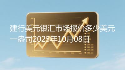 建行美元银汇市场报价多少美元一盎司2025年10月08日