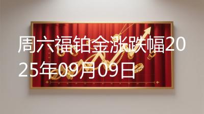 周六福铂金涨跌幅2025年09月09日