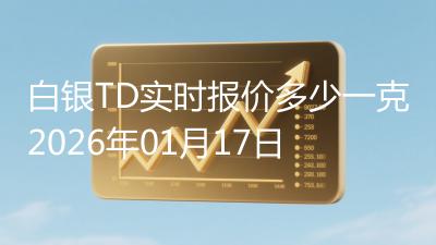 白银TD实时报价多少一克2026年01月17日
