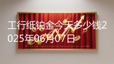 工行纸铂金今天多少钱2025年06月07日