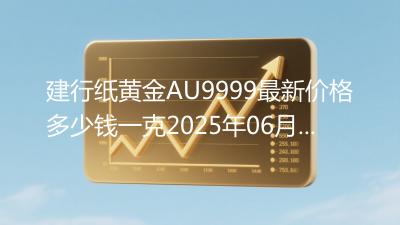 建行纸黄金AU9999最新价格多少钱一克2025年06月08日