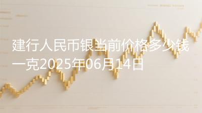 建行人民币银当前价格多少钱一克2025年06月14日
