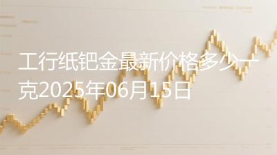 工行纸钯金最新价格多少一克2025年06月15日