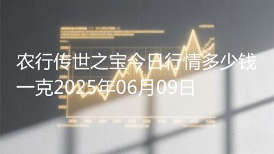 农行传世之宝今日行情多少钱一克2025年06月09日