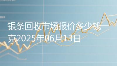 银条回收市场报价多少钱一克2025年06月13日