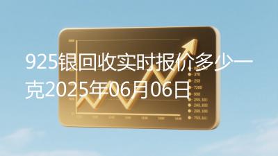 925银回收实时报价多少一克2025年06月06日
