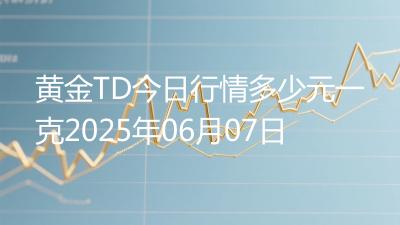 黄金TD今日行情多少元一克2025年06月07日