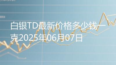 白银TD最新价格多少钱一克2025年06月07日