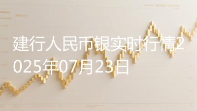 建行人民币银实时行情2025年07月23日