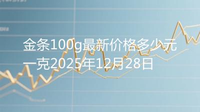 金条100g最新价格多少元一克2025年12月28日