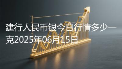 建行人民币银今日行情多少一克2025年06月15日